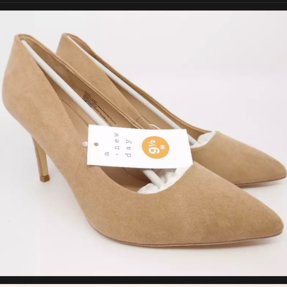 A New Day Women’s Gemma Heels - 9.5 WIDE - Tan/Pecan